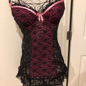 Pink and black laundry